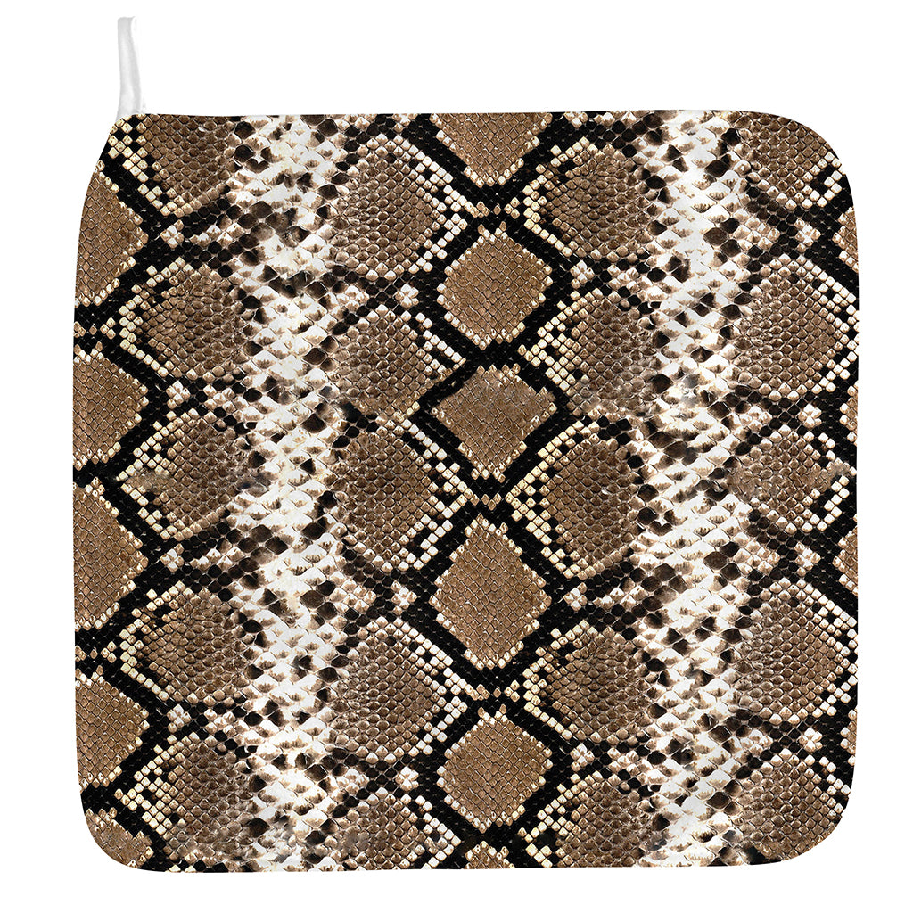 Brown Python Snakeskin Print Hand Towel