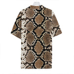 Brown Python Snakeskin Print Hawaiian Shirt