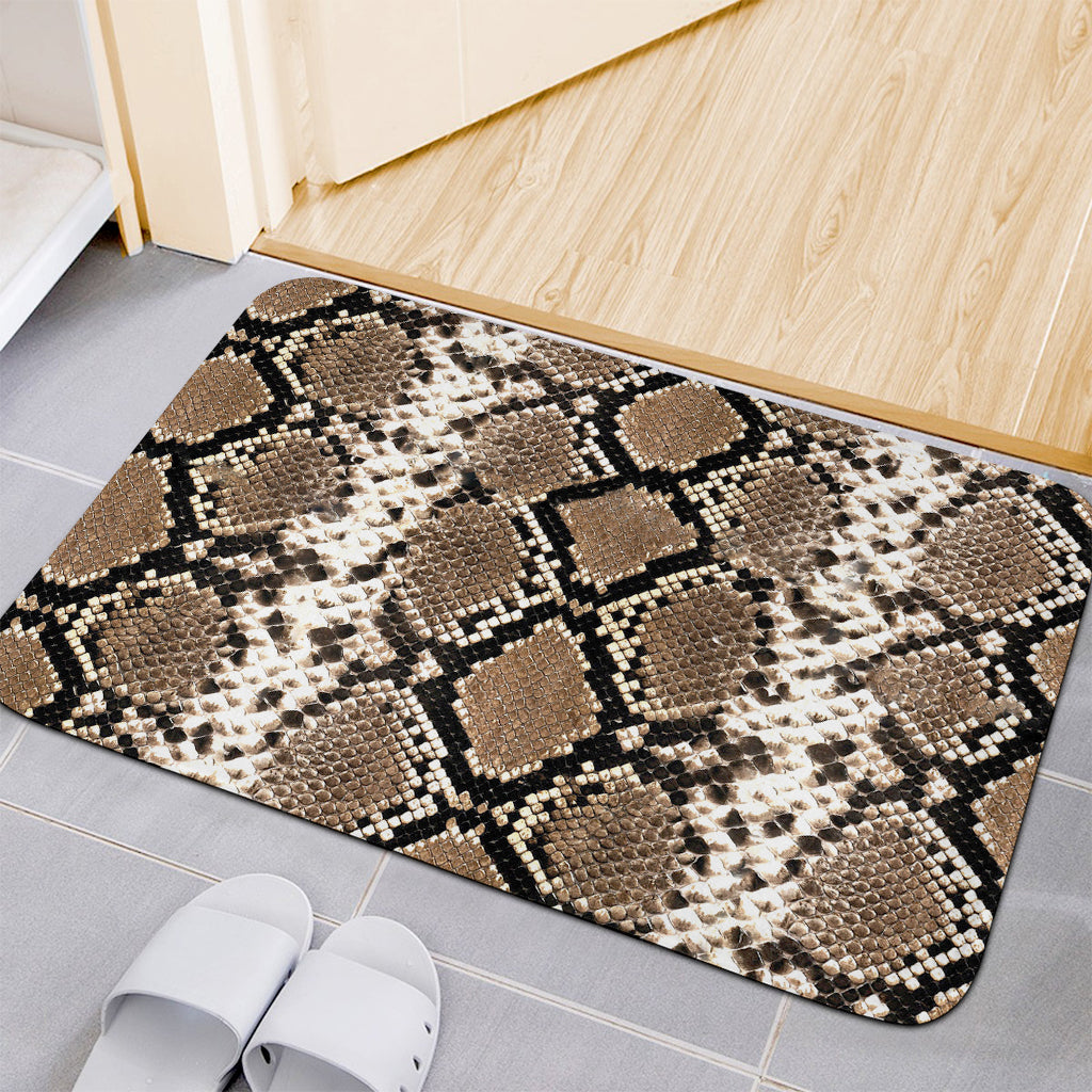 Brown Python Snakeskin Print Indoor Door Mat