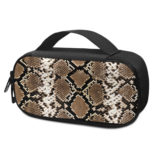 Brown Python Snakeskin Print Insulin Cooler Travel Case