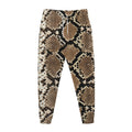 Brown Python Snakeskin Print Jogger Pants