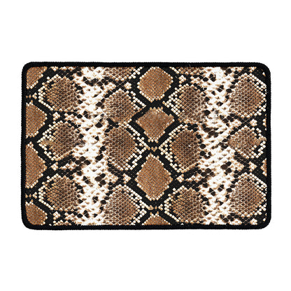 Brown Python Snakeskin Print Kitchen Mat