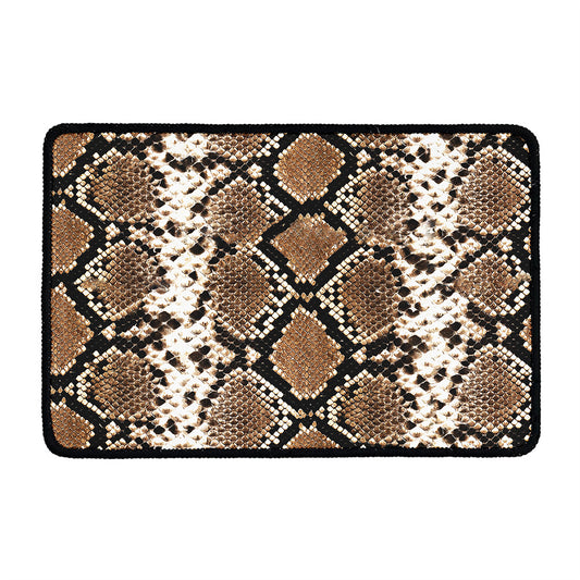 Brown Python Snakeskin Print Kitchen Mat