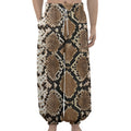 Brown Python Snakeskin Print Lantern Pants