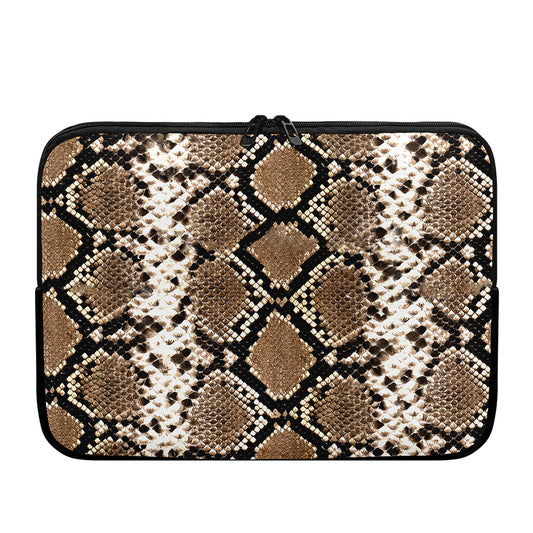Brown Python Snakeskin Print Laptop Sleeve