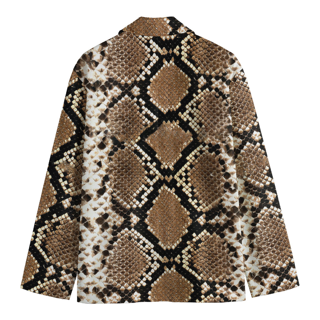 Brown Python Snakeskin Print Men's Blazer