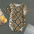 Brown Python Snakeskin Print Men's Bodysuit