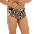 Brown Python Snakeskin Print Men's Briefs