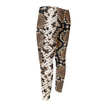 Brown Python Snakeskin Print Men's Compression Pants
