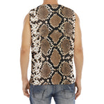 Brown Python Snakeskin Print Men's Fitness Tank Top