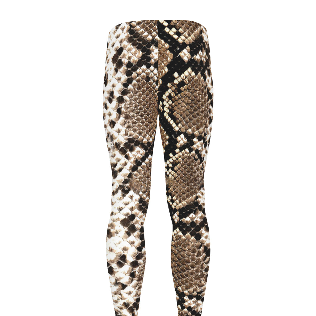 Brown Python Snakeskin Print Men's leggings