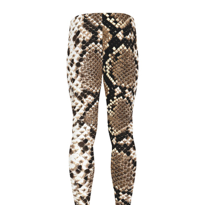 Brown Python Snakeskin Print Men's leggings