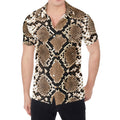 Brown Python Snakeskin Print Men's Shirt