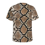 Brown Python Snakeskin Print Men's Sports T-Shirt