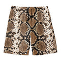 Brown Python Snakeskin Print Men's Swim Trunks