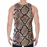 Brown Python Snakeskin Print Men's Velvet Tank Top