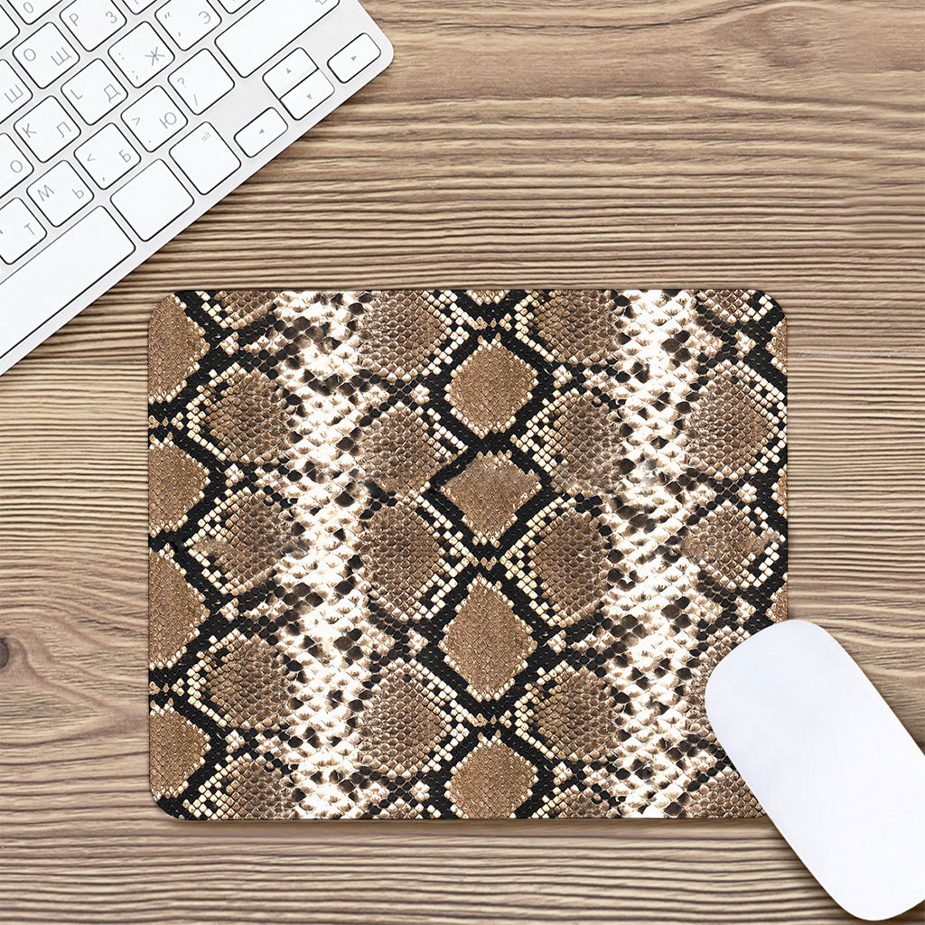 Brown Python Snakeskin Print Mouse Pad