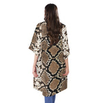 Brown Python Snakeskin Print Open Front Beach Cover Up