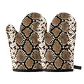 Brown Python Snakeskin Print Oven Mitts
