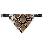 Brown Python Snakeskin Print Over The Collar Dog Bandana