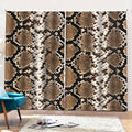 Brown Python Snakeskin Print Pencil Pleat Curtains