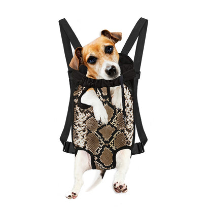 Brown Python Snakeskin Print Pet Carrier Backpack