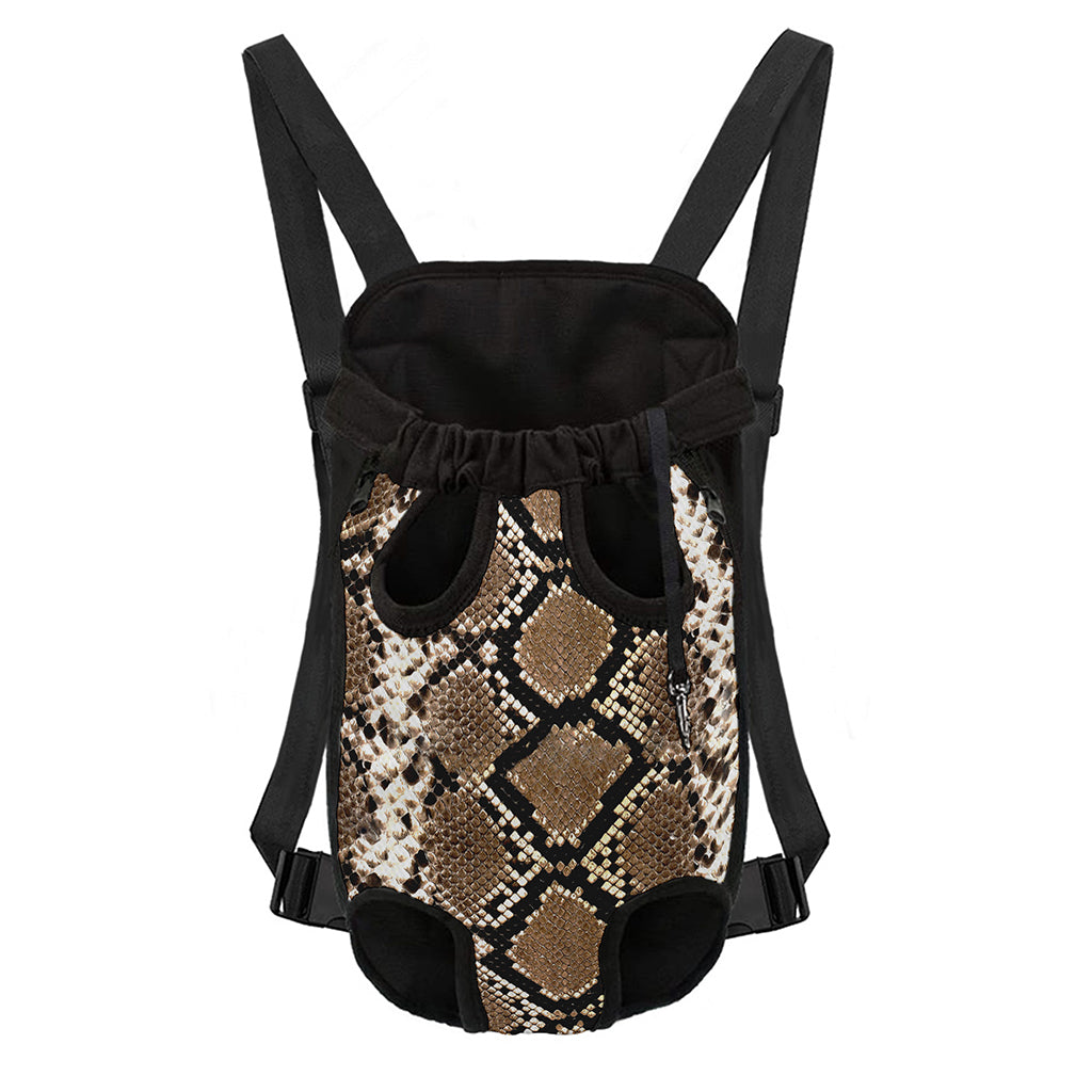 Brown Python Snakeskin Print Pet Carrier Backpack