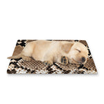 Brown Python Snakeskin Print Pet Cooling Mat Cover