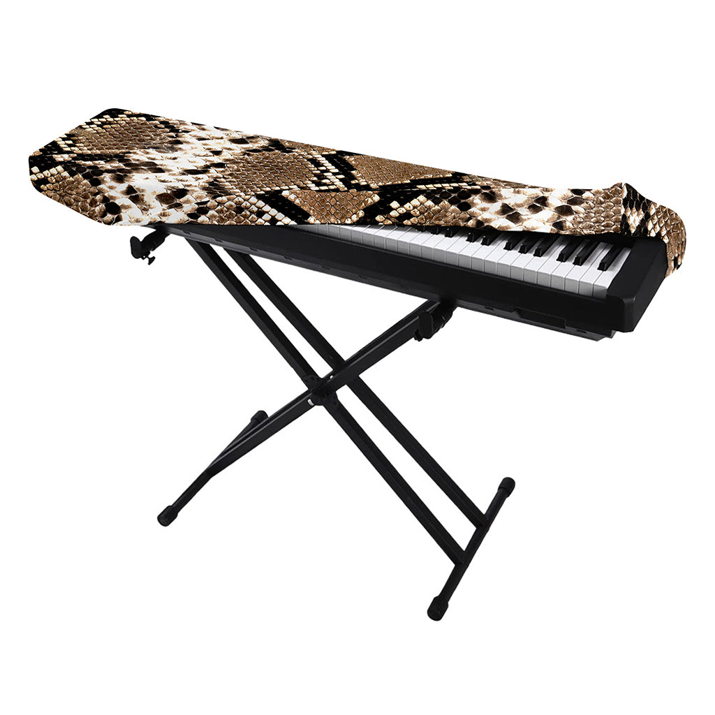 Brown Python Snakeskin Print Piano Keyboard Cover