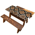 Brown Python Snakeskin Print Picnic Table Cover