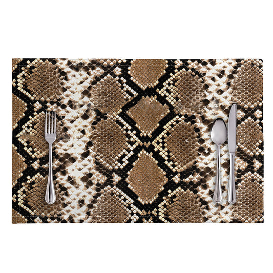 Brown Python Snakeskin Print Placemat