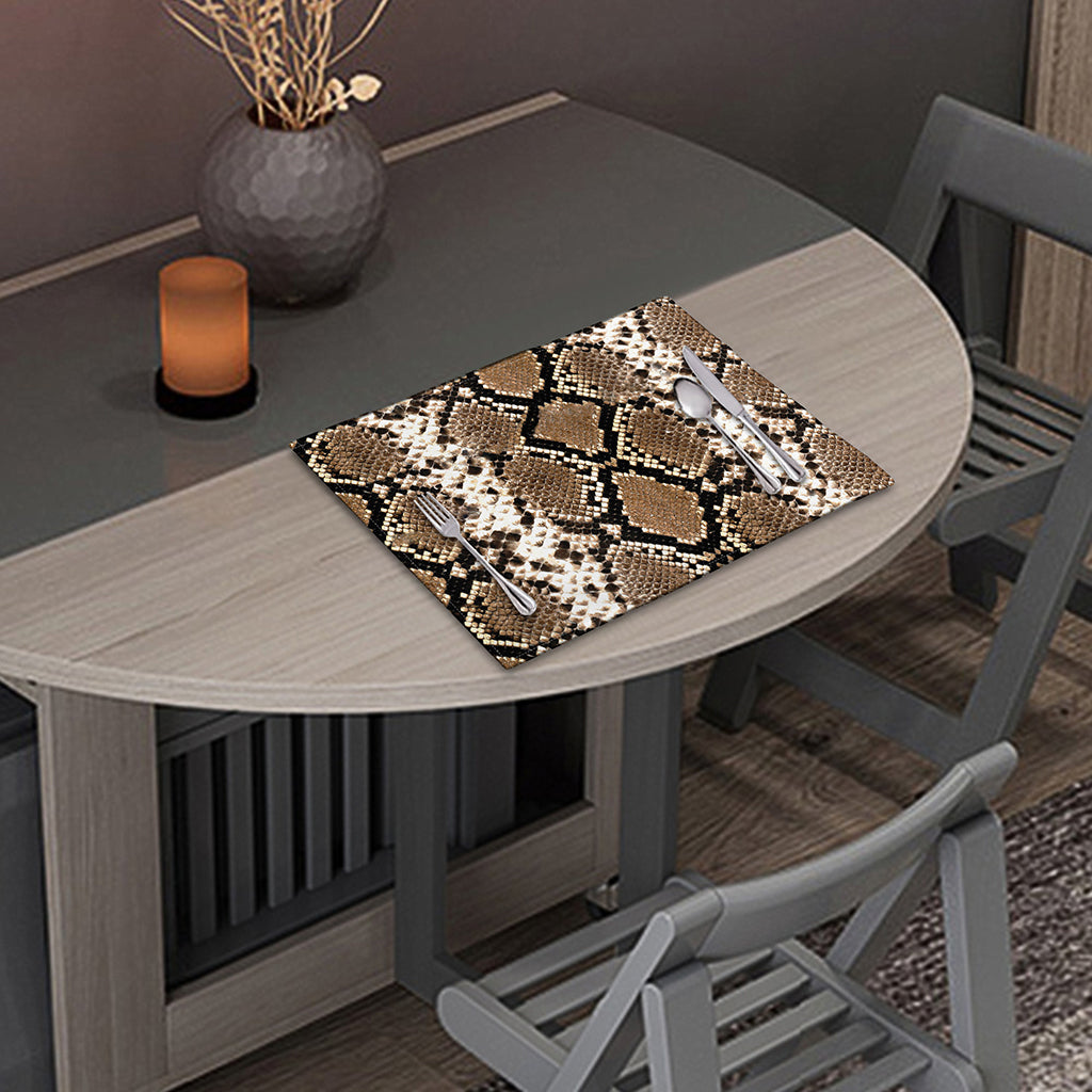 Brown Python Snakeskin Print Placemat