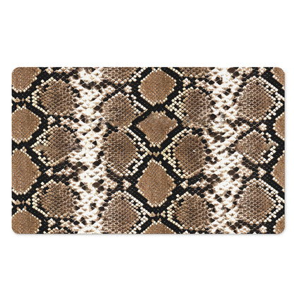 Brown Python Snakeskin Print Polyester Doormat