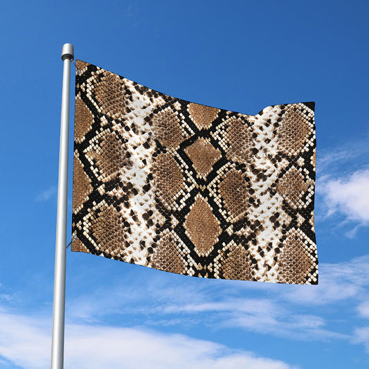 Brown Python Snakeskin Print Polyester Flag