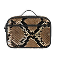 Brown Python Snakeskin Print Portable Lunch Bag