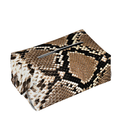 Brown Python Snakeskin Print Rectangle Tissue Box Cover