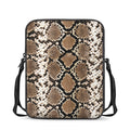 Brown Python Snakeskin Print Rectangular Crossbody Bag