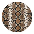 Brown Python Snakeskin Print Round Blanket