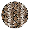 Brown Python Snakeskin Print Round Floor Mat