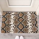 Brown Python Snakeskin Print Rubber Doormat