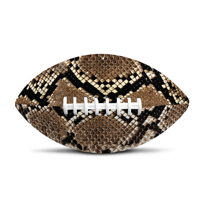 Brown Python Snakeskin Print Rugby Ball