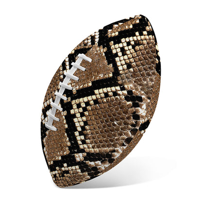 Brown Python Snakeskin Print Rugby Ball