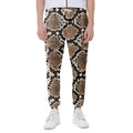 Brown Python Snakeskin Print Joggers