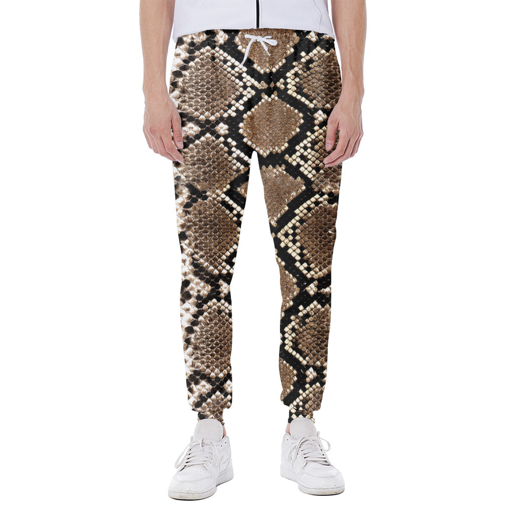 Brown Python Snakeskin Print Scuba Joggers