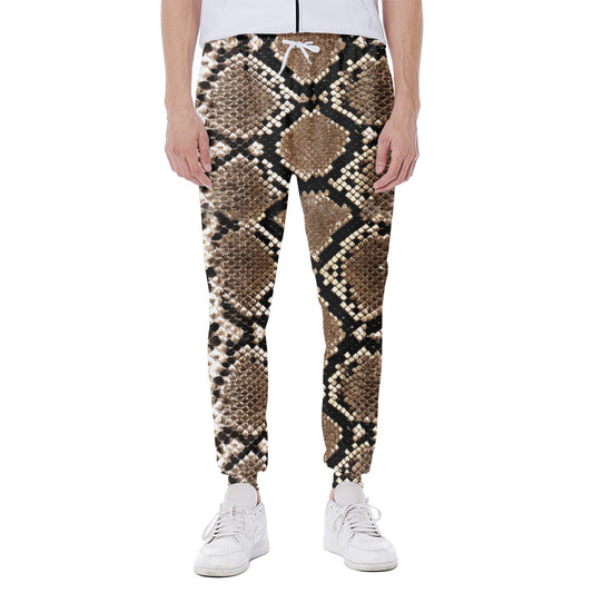 Brown Python Snakeskin Print Scuba Joggers