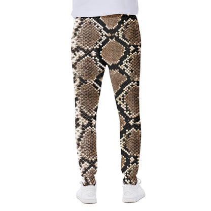 Brown Python Snakeskin Print Scuba Joggers