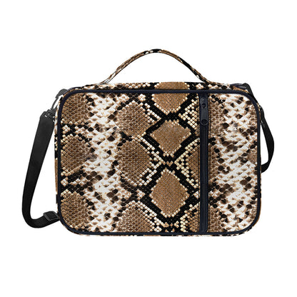 Brown Python Snakeskin Print Shoulder Strap Bible Bag