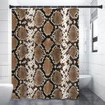 Brown Python Snakeskin Print Shower Curtain