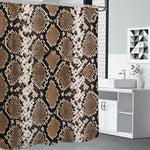 Brown Python Snakeskin Print Shower Curtain
