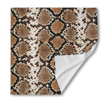 Brown Python Snakeskin Print Silk Bandana